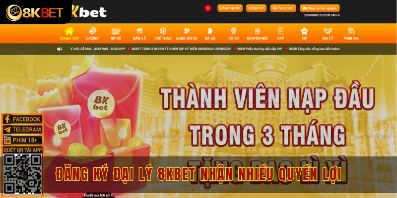 Đăng ký đại lý 8kbet nhận nhiều quyền lợi